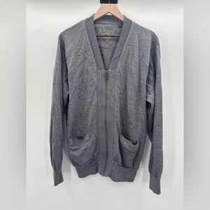 Orvis Men's 100% Merino Wool Zip Up Sweater in Charcoal Size Large